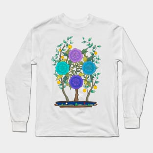 Minhwa: Peony and Citron Tree C Type Long Sleeve T-Shirt
